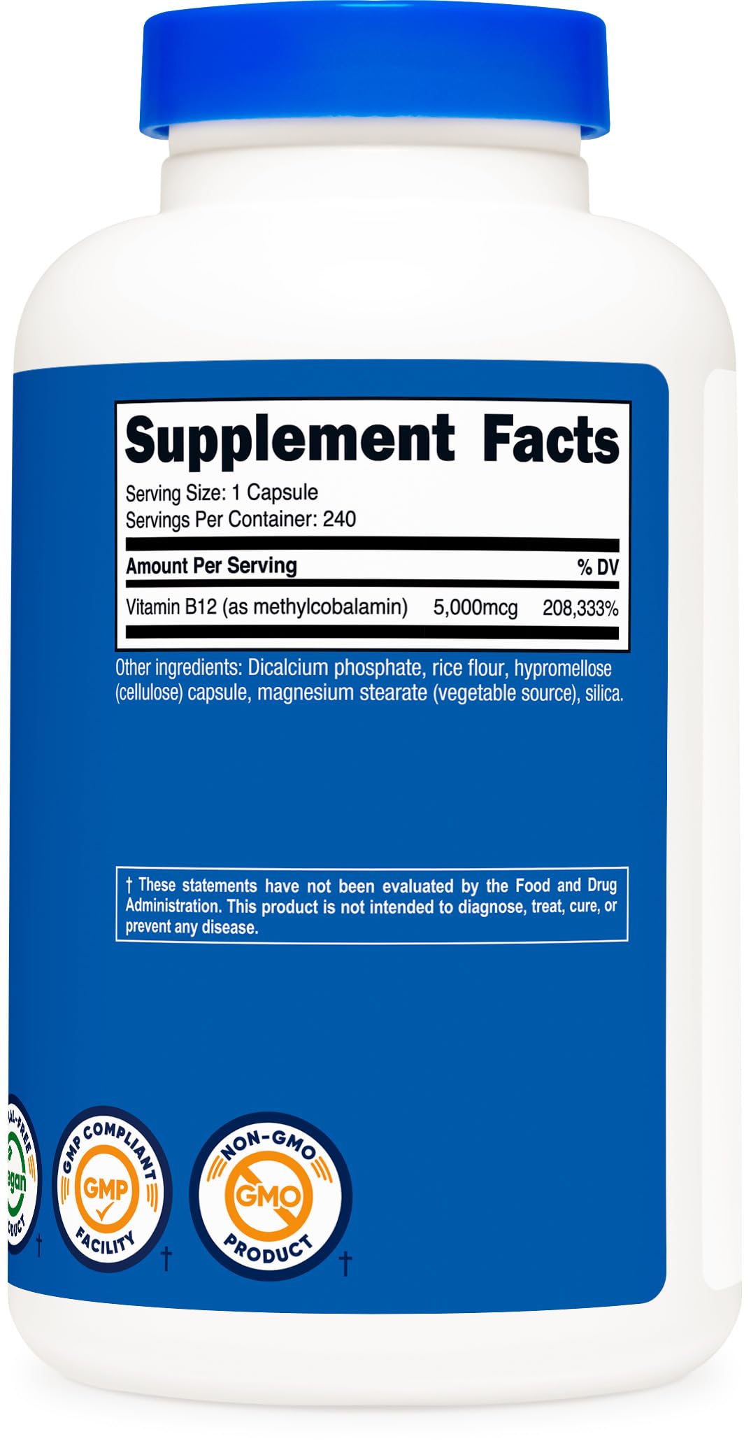 Nutricost B12, control de calidad en laboratorios independientes para mayor confianza.