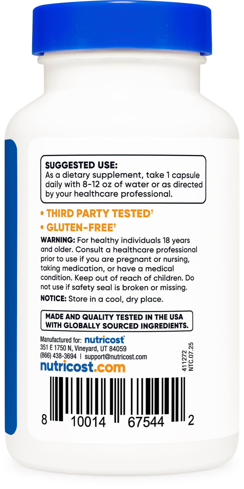Nutricost B2 Riboflavina control de calidad visible