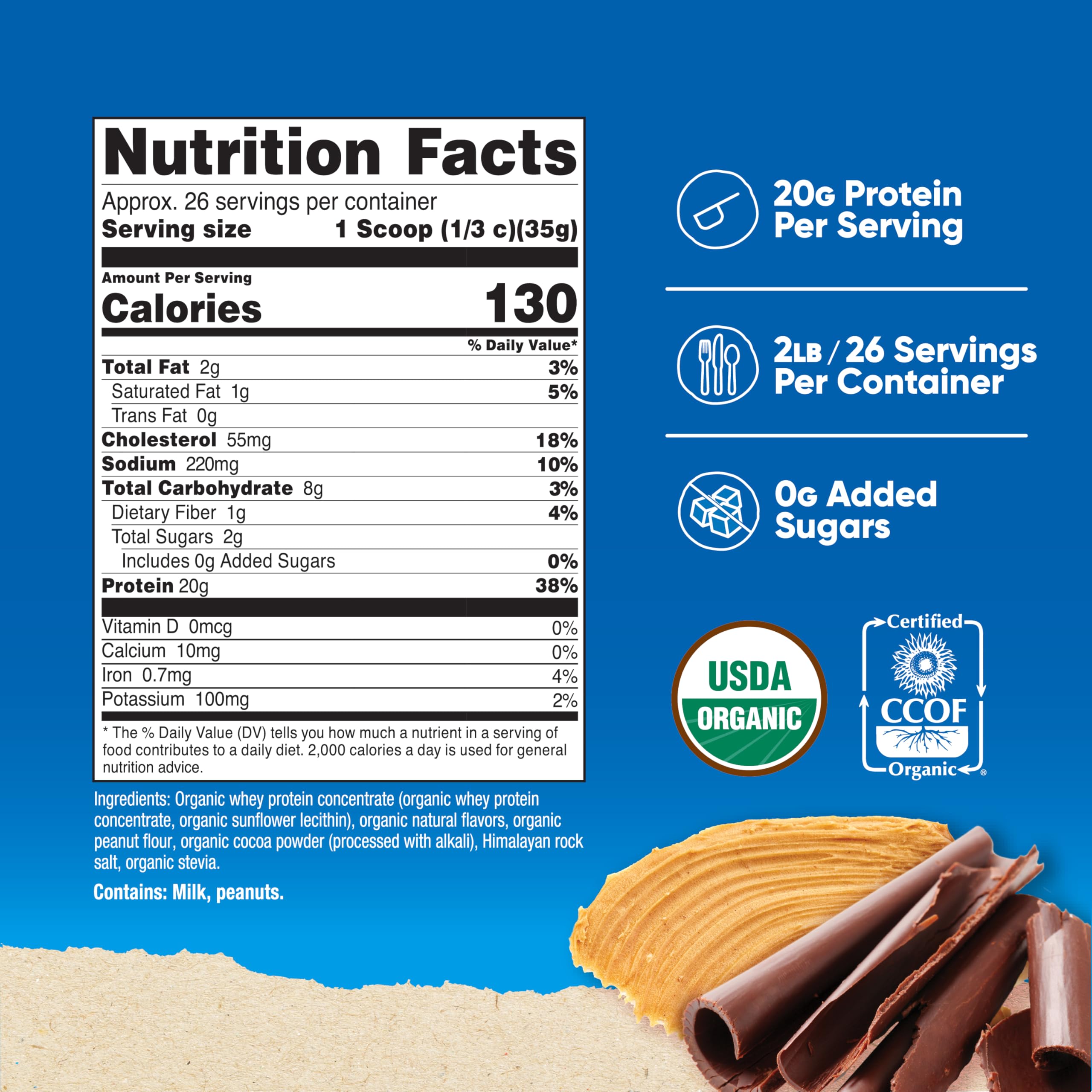 Nutricost batido proteico sabor chocolate mantequilla cacahuete, textura cremosa