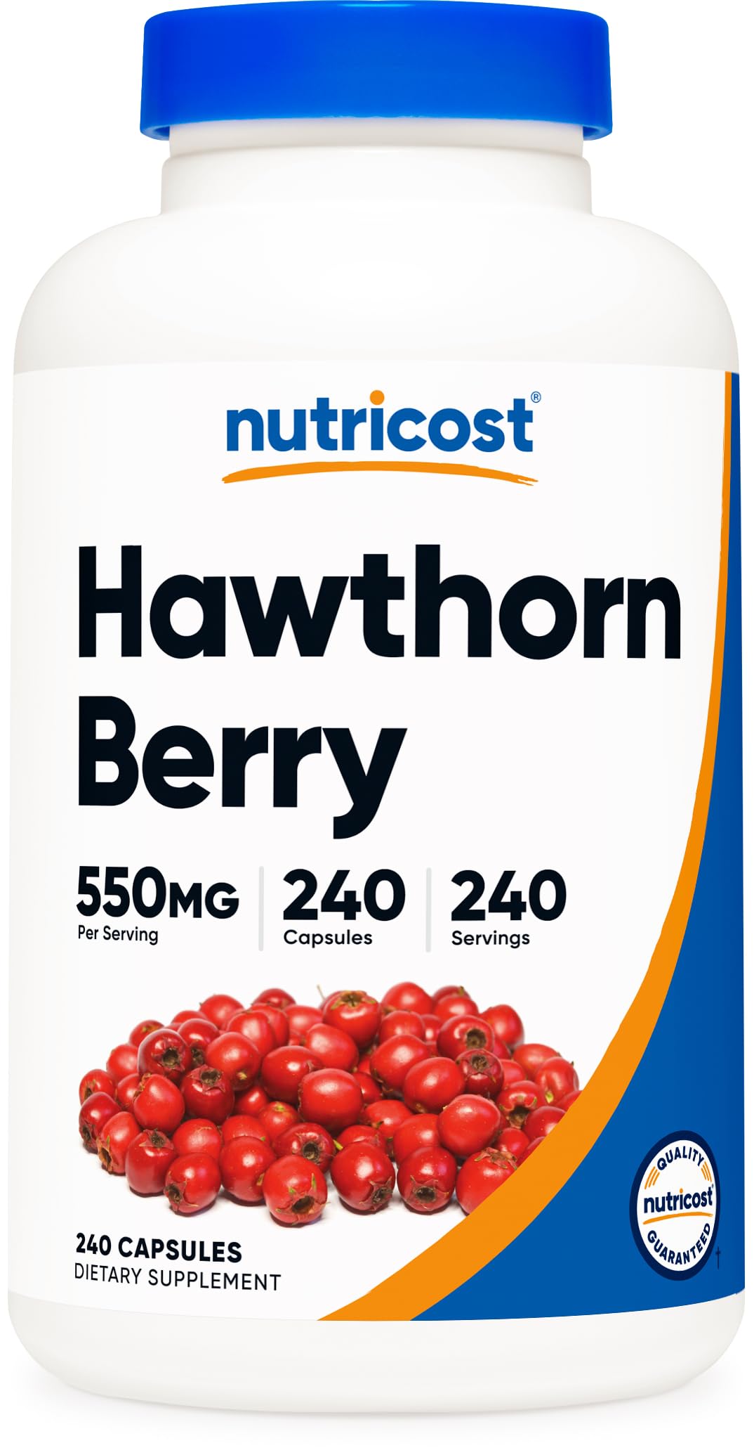 Nutricost bayas de espino 550 mg cápsula, apoyo al bienestar diario