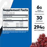 Nutricost BCAA 2-1-1 uva, soporte de recuperación durante sesiones.