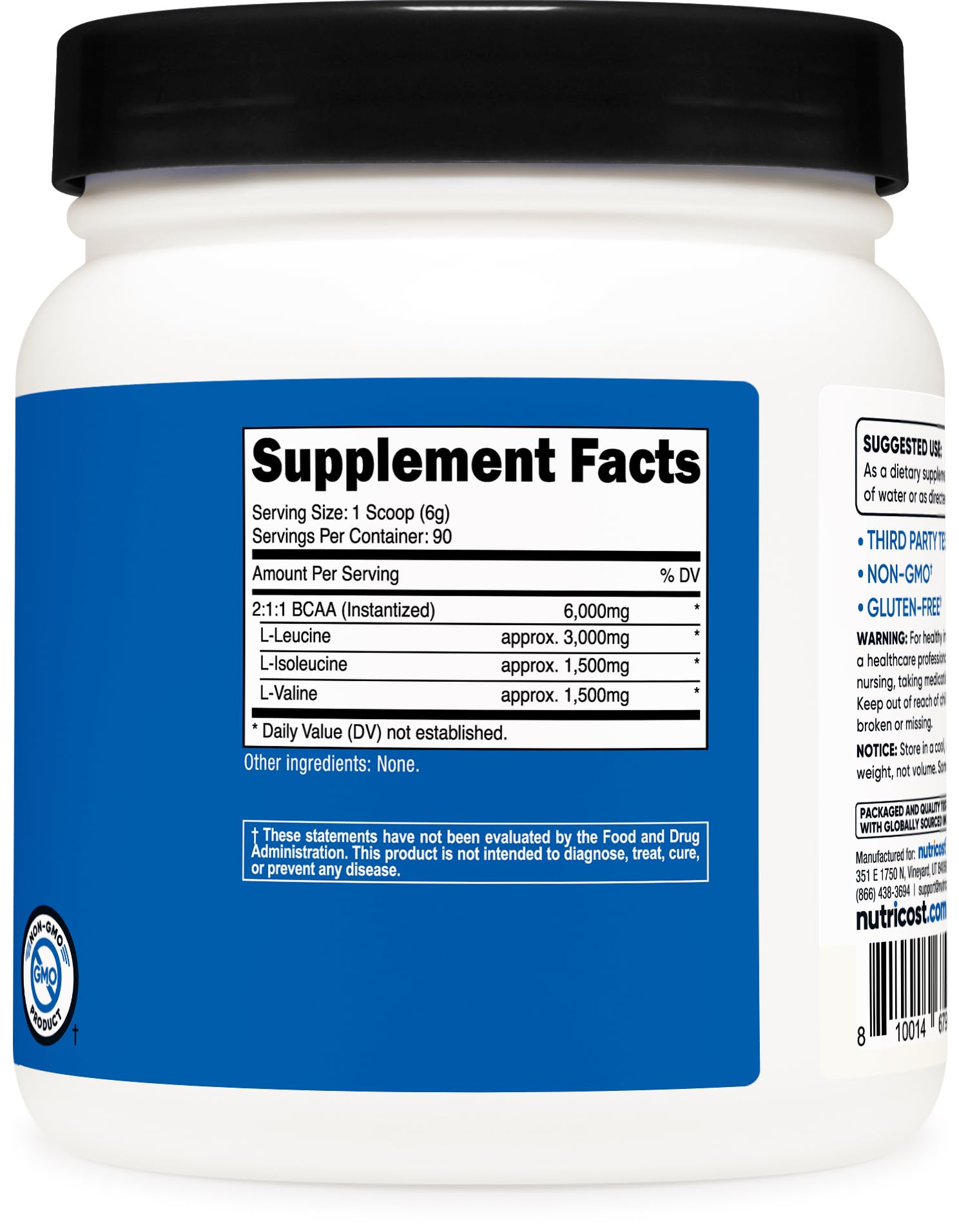 Nutricost BCAA con accesorios incluidos, fácil de comenzar.