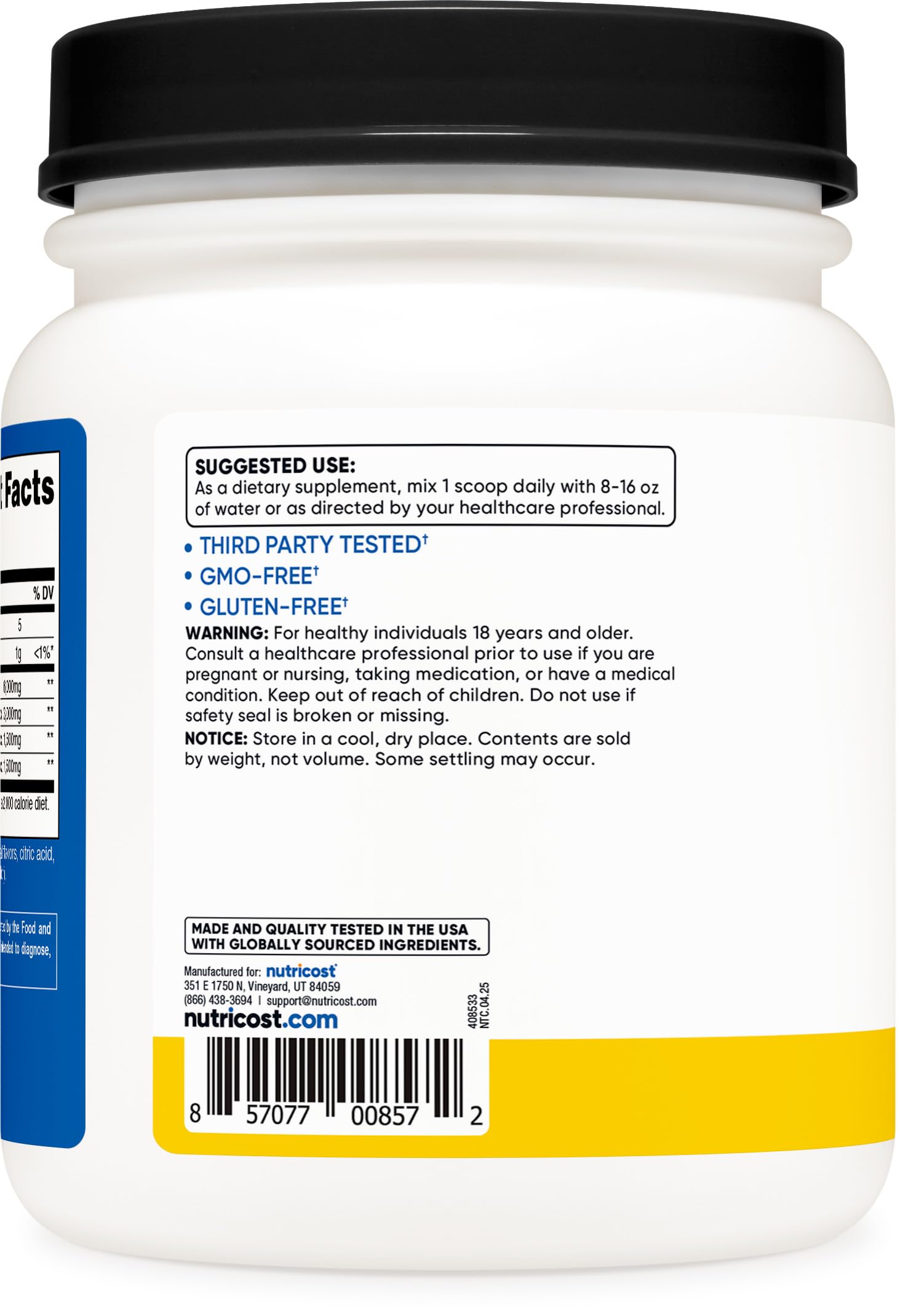 Cuchara medidora de Nutricost BCAA Piña para porciones consistentes