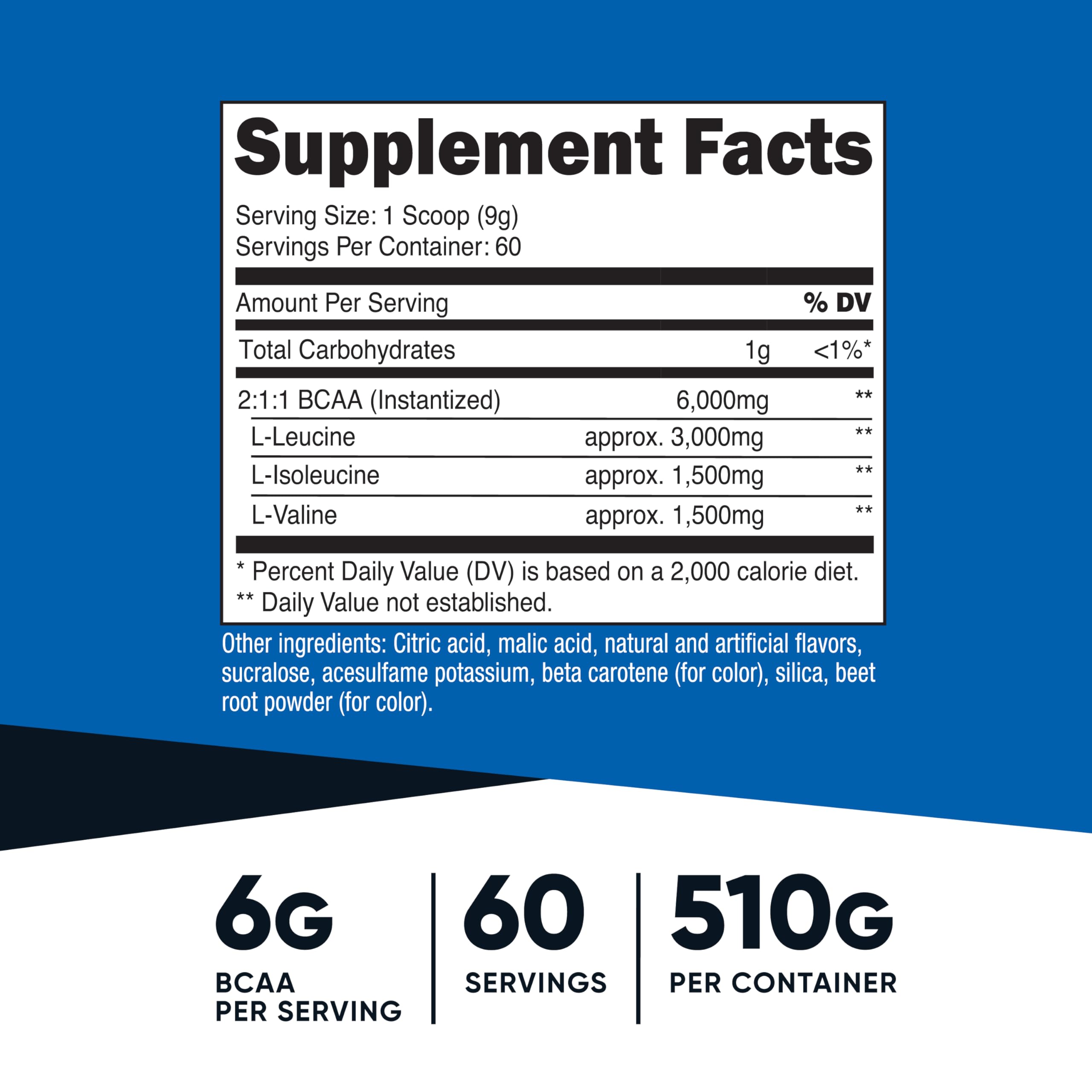 Nutricost BCAA cucharon medicion facilita dosificacion exacta de cada porcion