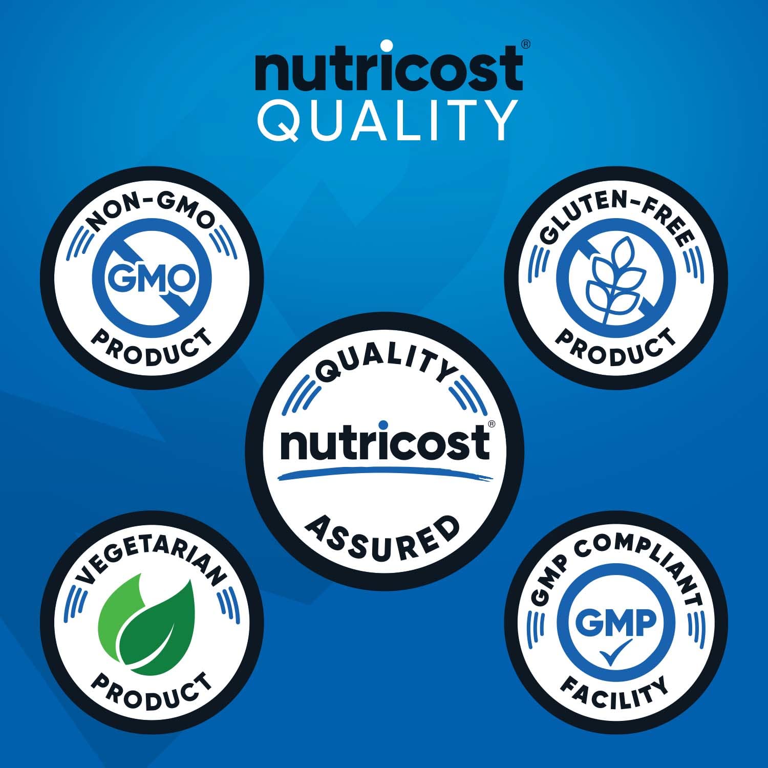 Nutricost BCAA Polvo 2:1:1, etiqueta refleja certificaciones NSF, GMP y FDA