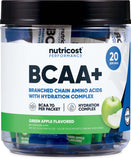 Nutricost BCAA+ Hidratación con sabor manzana verde, empaque stickpack para hidratación diaria.