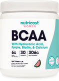 Nutricost BCAA para mujeres, botella frontal, sabor sandía, apoyo para entrenamiento