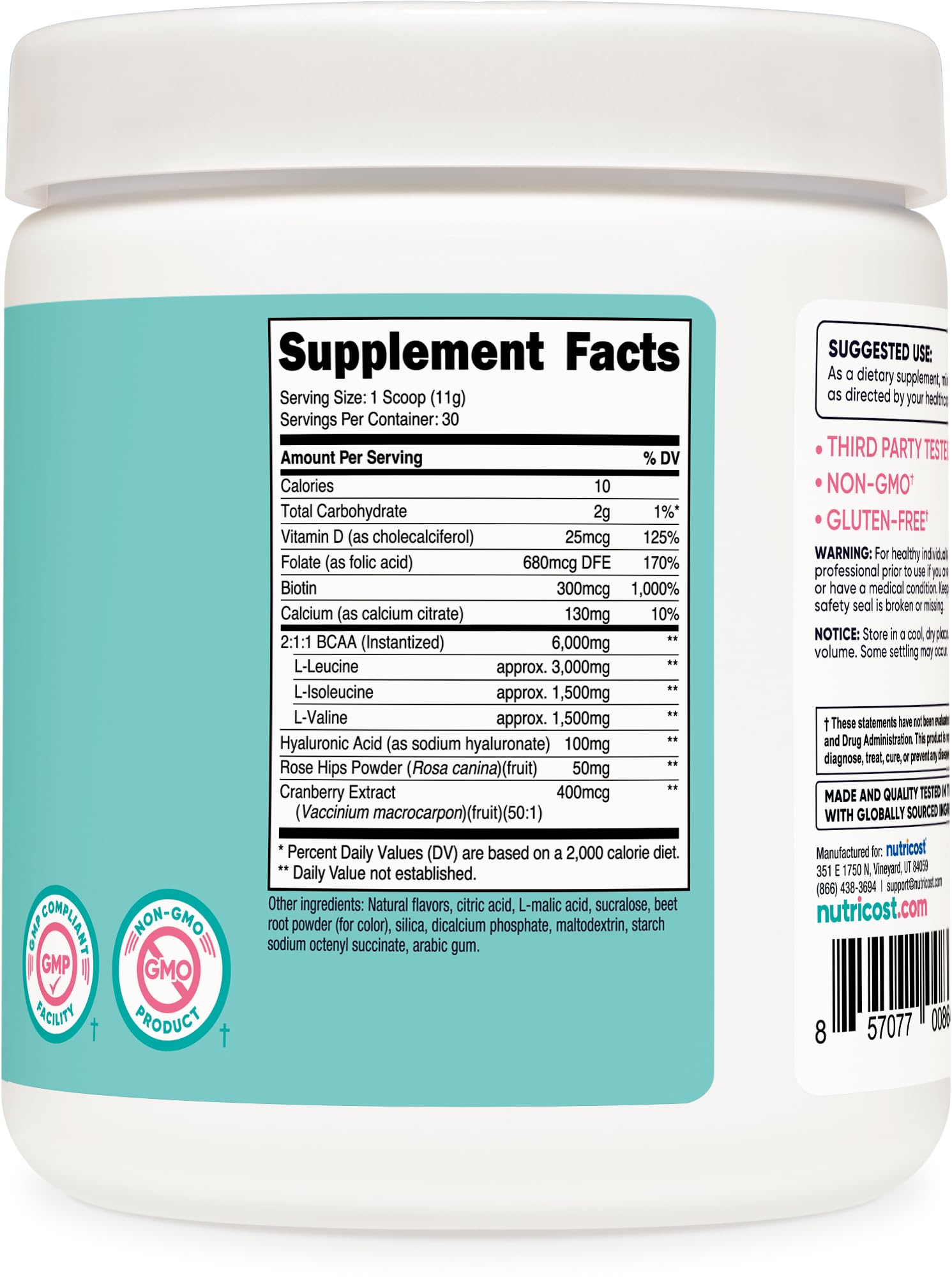 Nutricost BCAA para Mujeres, uso diario durante el entrenamiento