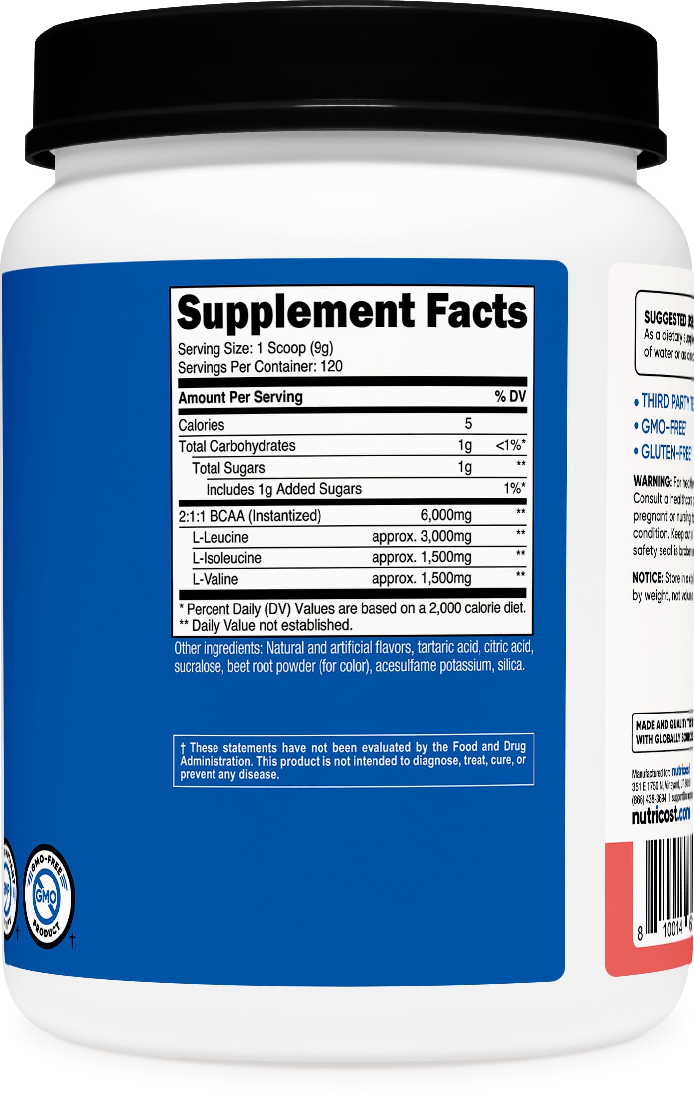 Nutricost BCAA polvo sandía, ideal durante sesión de entrenamiento