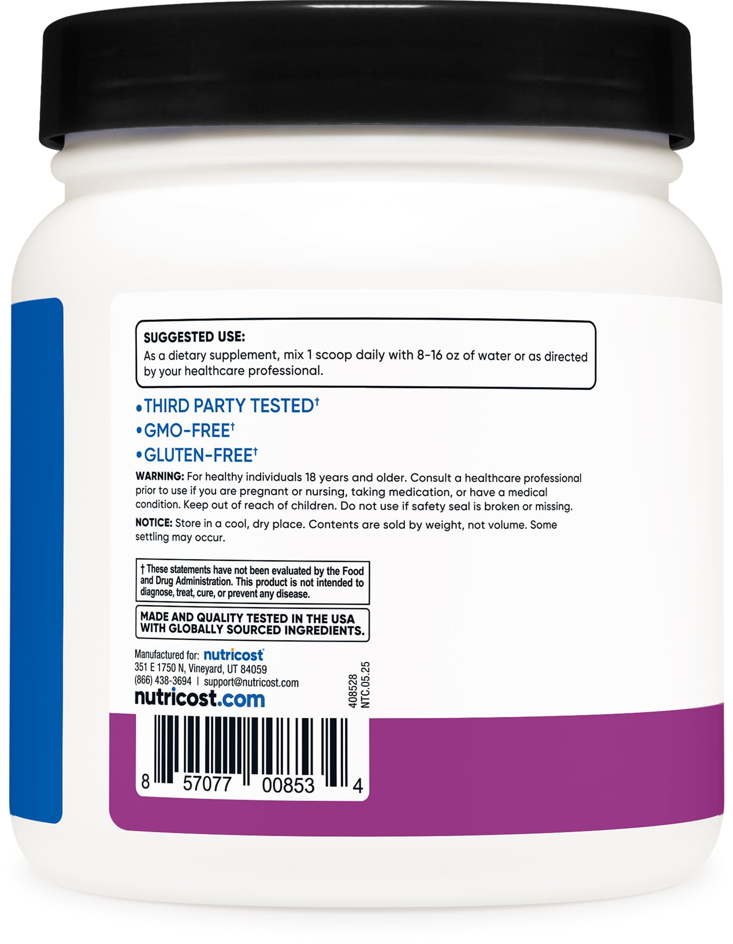 Nutricost BCAA polvo uva, ideal como uso pre-entreno