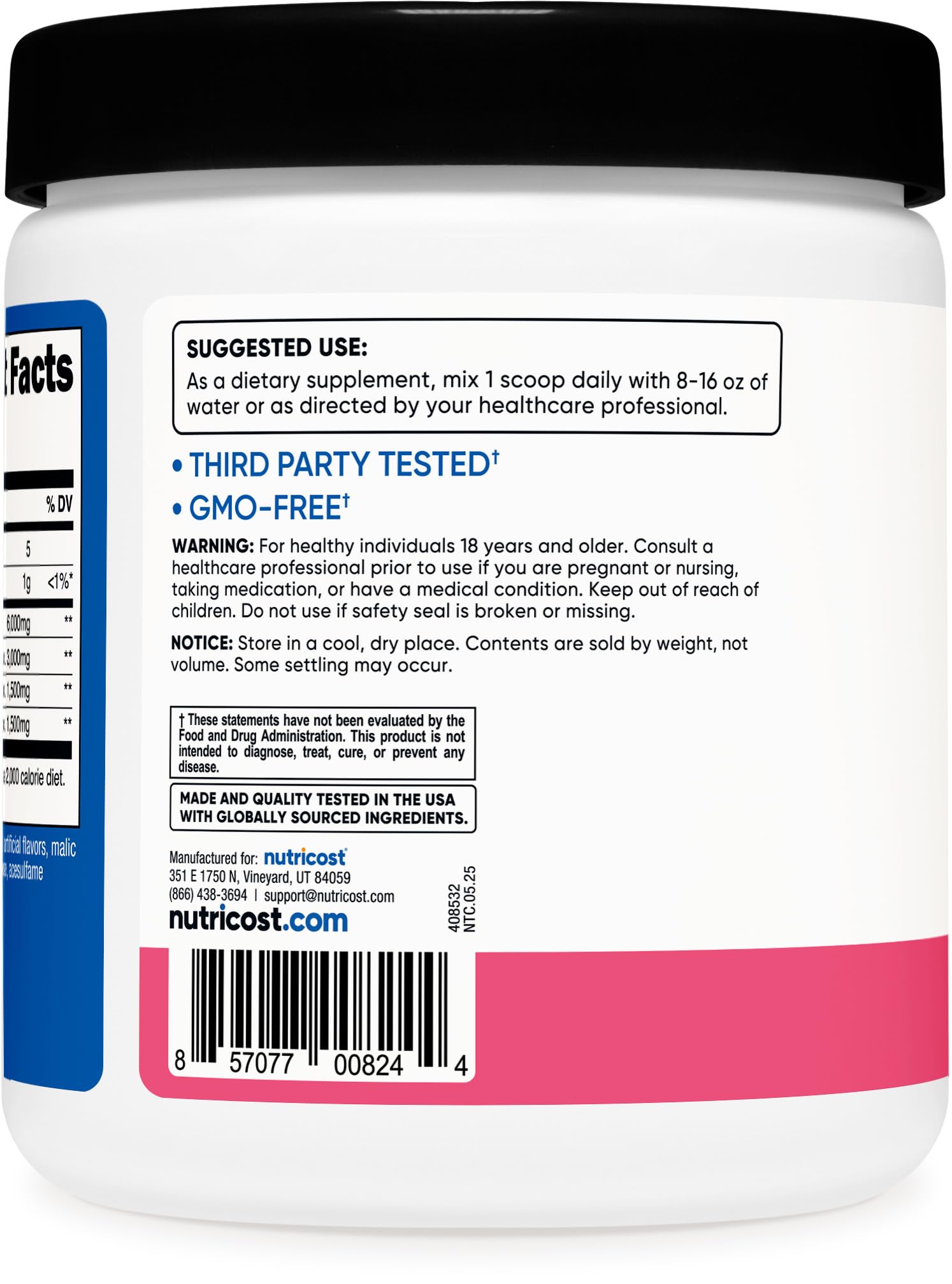 Nutricost BCAA Polvo, pote de 30 porciones para entrenar