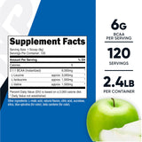 Nutricost BCAA en polvo Manzana Verde en tarro para recuperación y energía.
