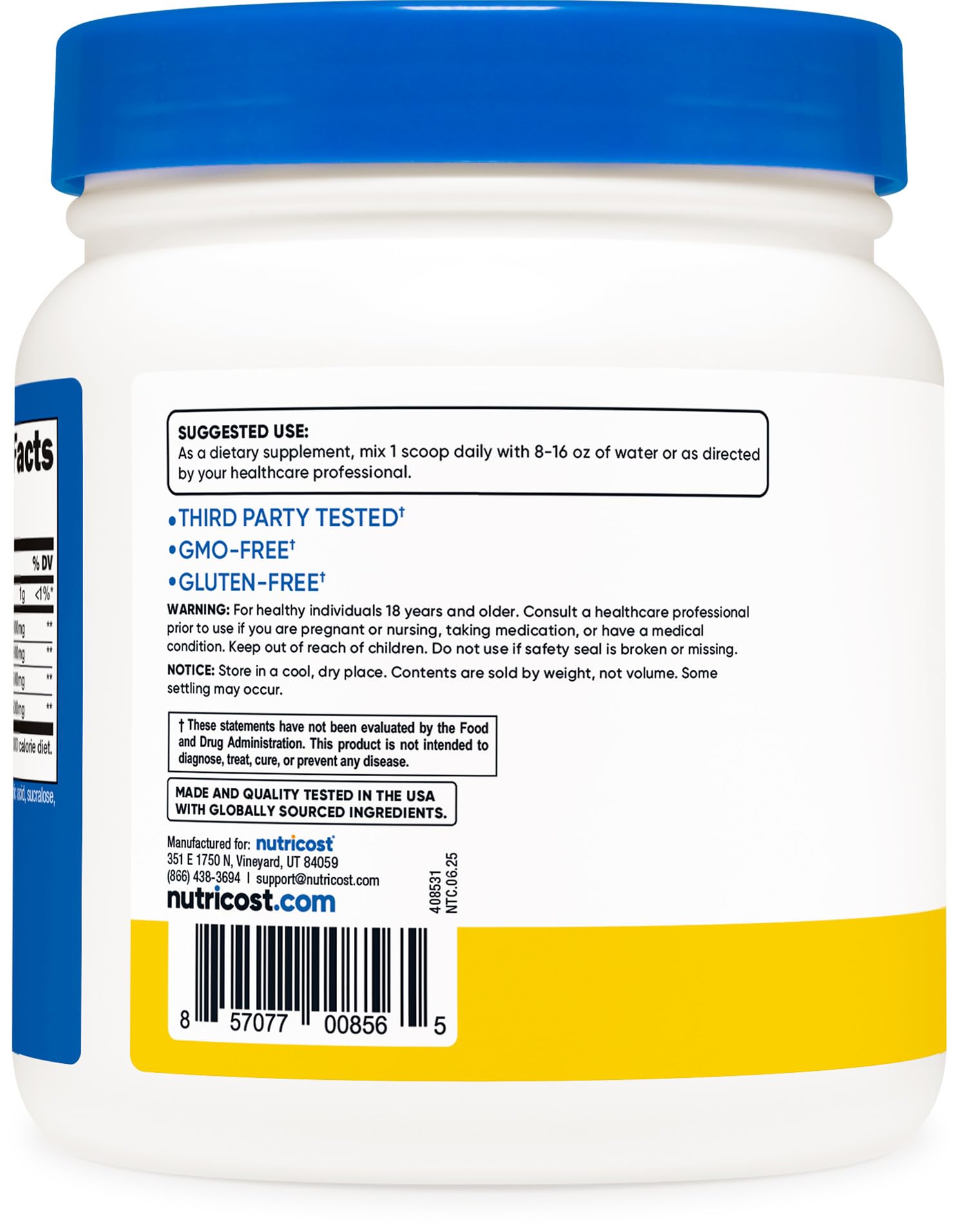 Nutricost BCAA, instalaciones ISO certificadas para mayor calidad.