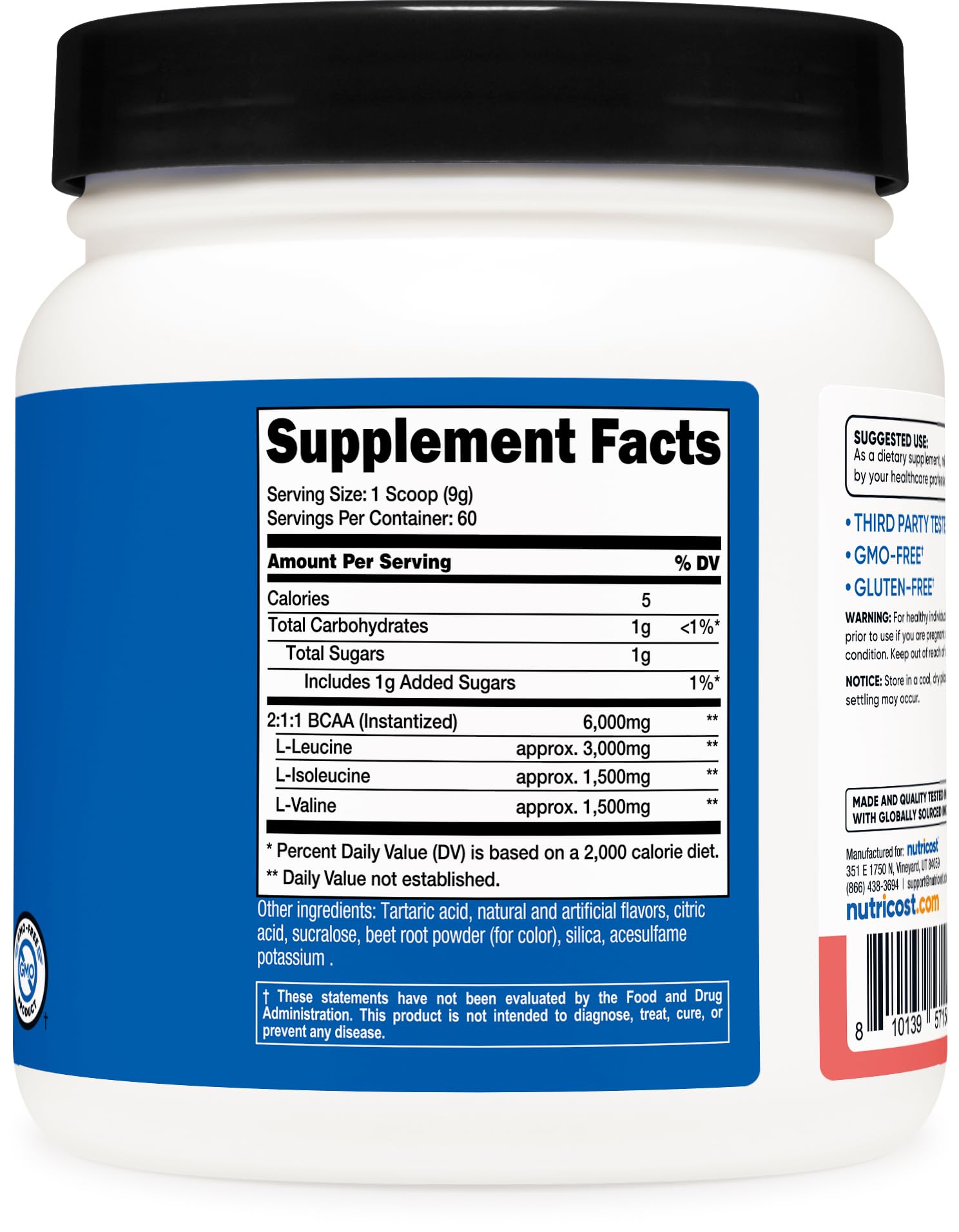 Nutricost BCAA Powder sandía batido listo para entrenar