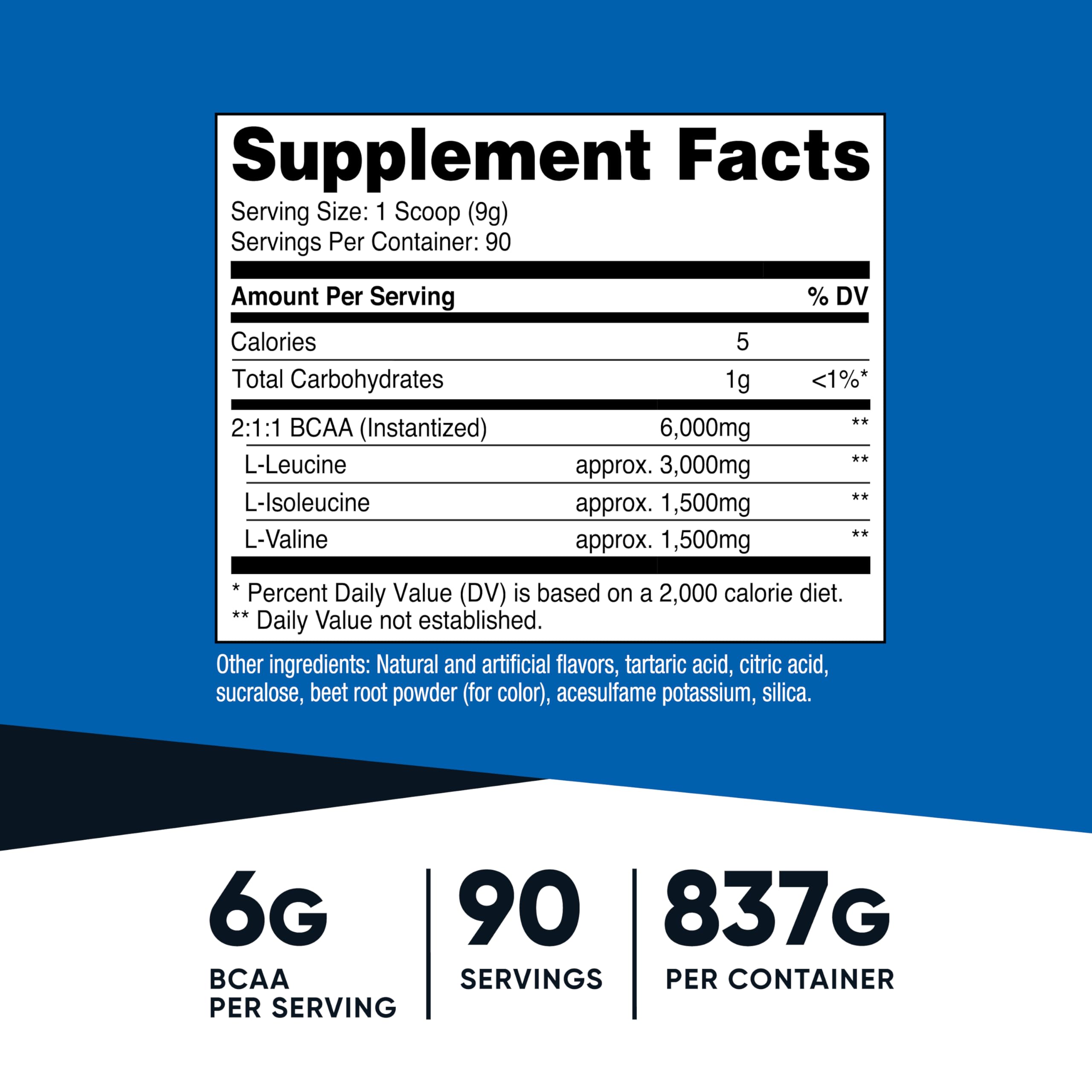 Nutricost BCAA en polvo con cuchara medidora para verter en vaso tras entrenar.