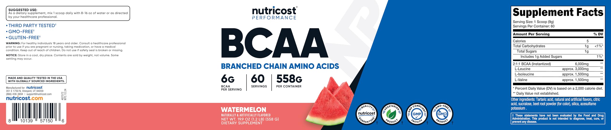 Nutricost BCAA Powder sandía durante entrenamiento para apoyar rendimiento