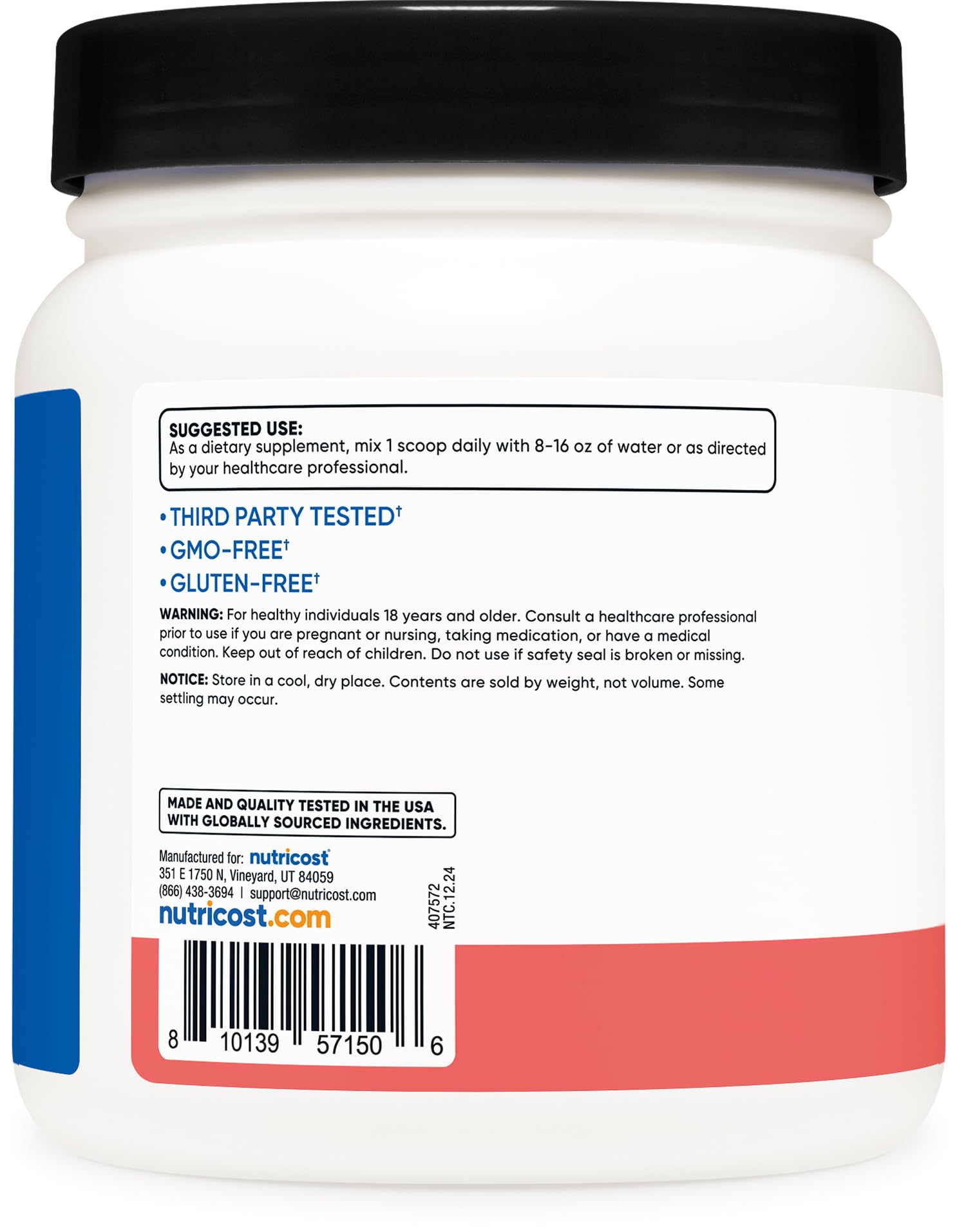 Nutricost BCAA Powder sandía polvo fino para mezclas rápidas