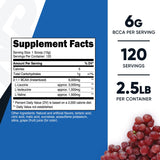 Nutricost BCAA Powder con cucharada medidora para dosis precisas.
