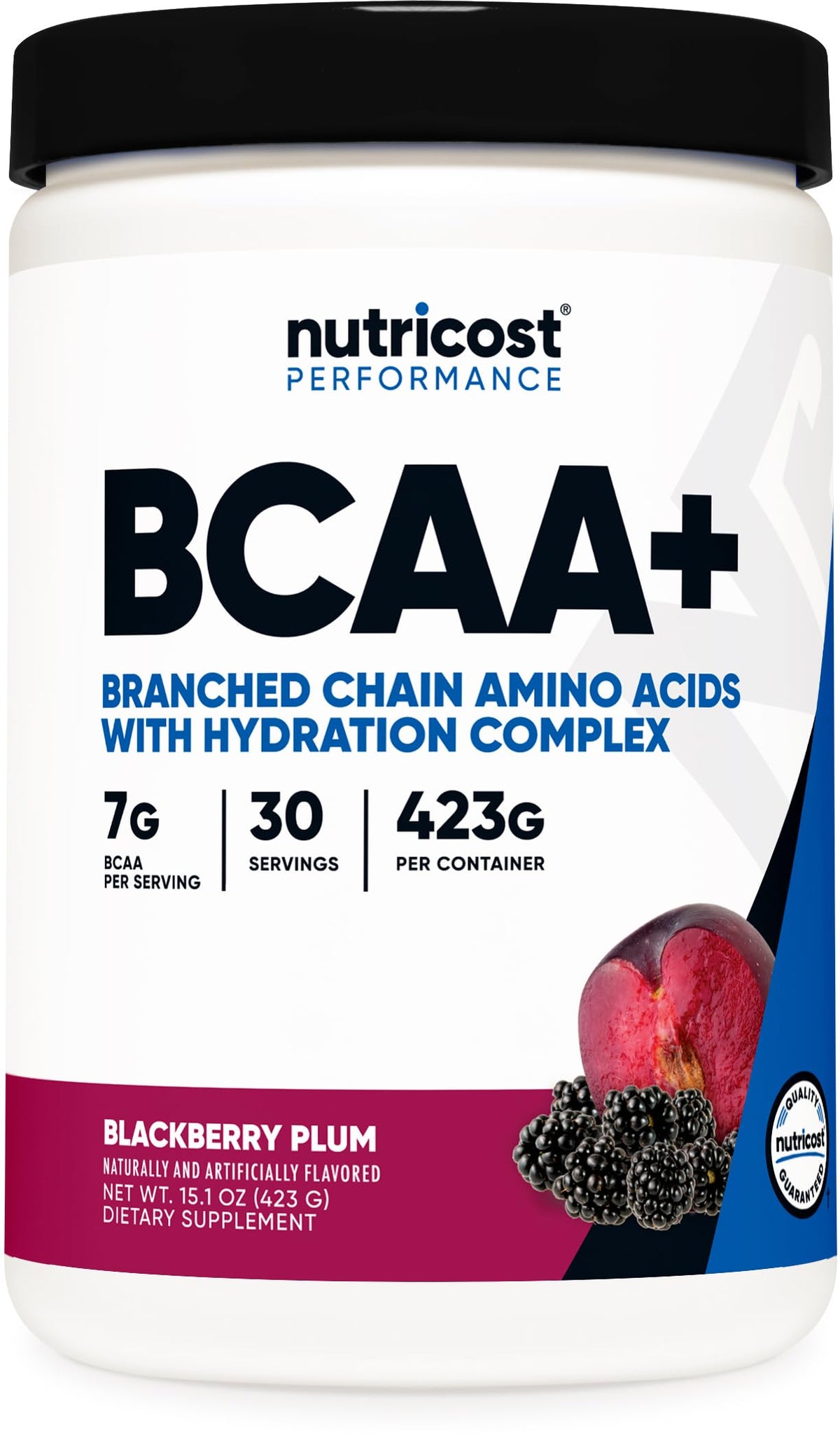 Nutricost BCAA Active con sabor mora ciruela en botella lista para entrenamiento