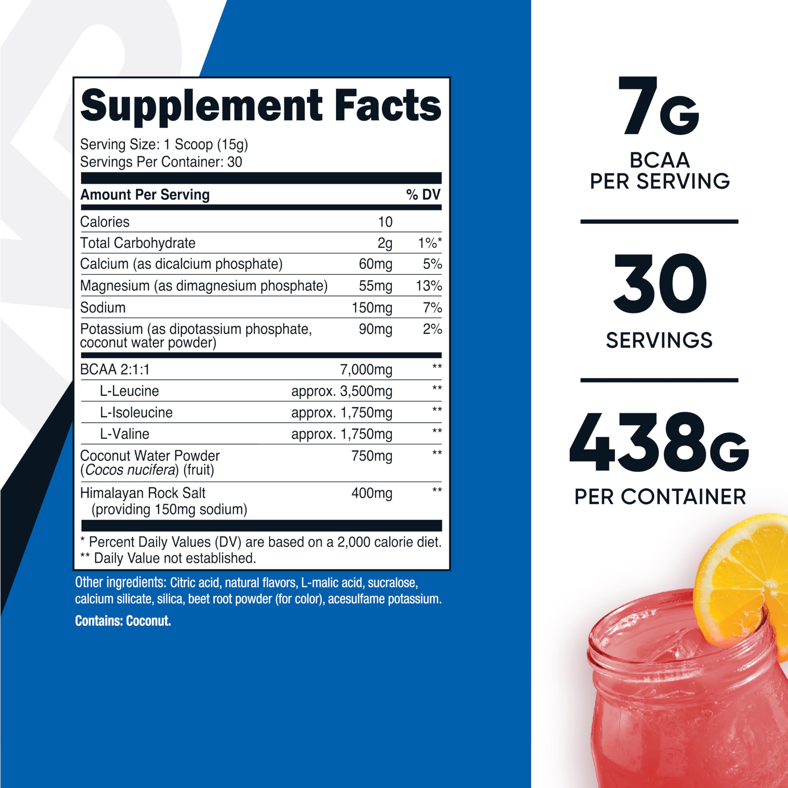 Nutricost BCAA Hidratación en mezcla, sabor frambuesa-limón, perfecta para entrenamientos intensos