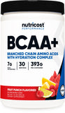 Nutricost BCAA Hydration botella sabor Fruta Punch para hidratación durante entrenamientos.