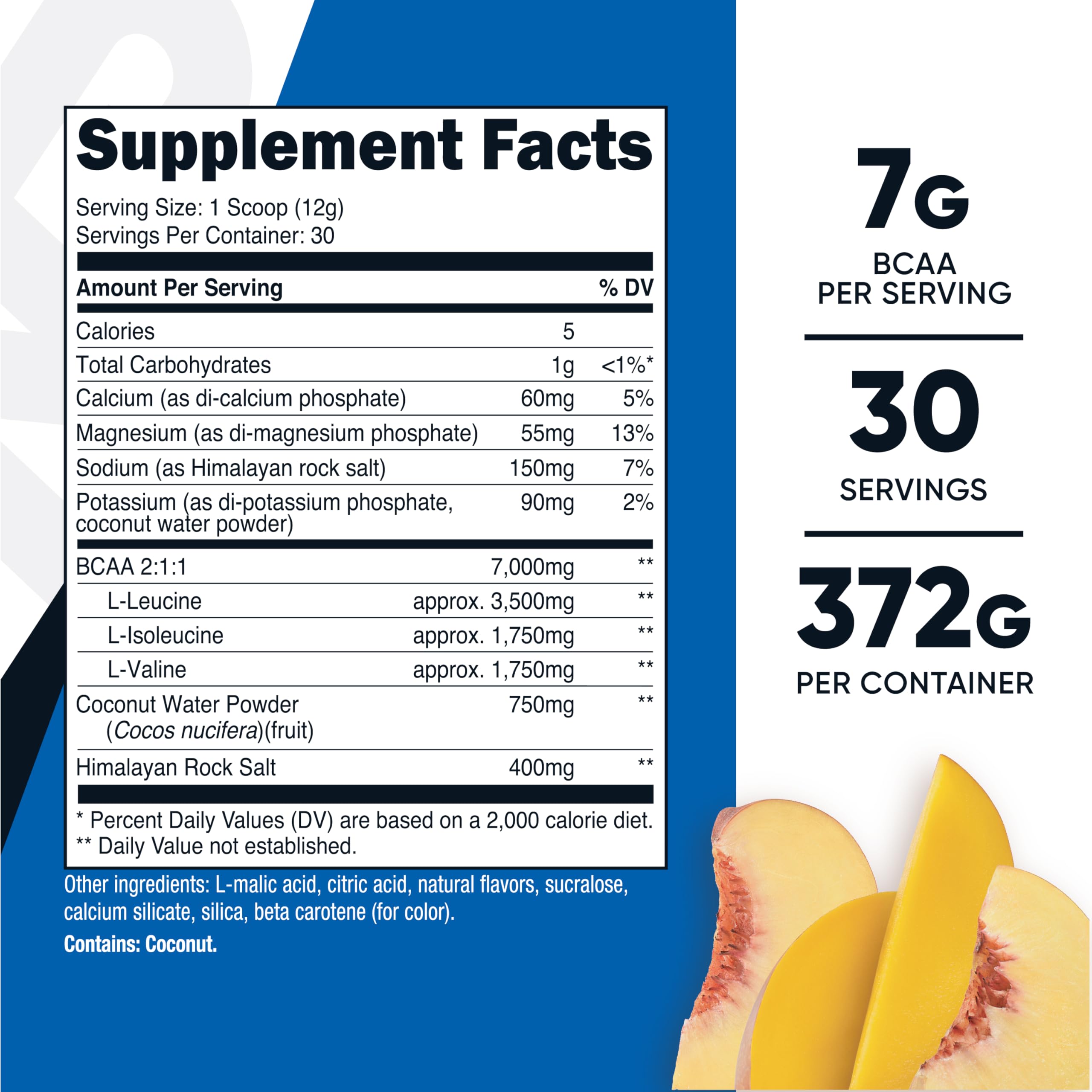 Nutricost BCAA Hidratación, sabor durazno-mango en vaso para sesiones
