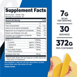 Nutricost BCAA Hidratación, sabor durazno-mango en vaso para sesiones