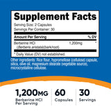 Nutricost Berberina HCl 1200 mg, botella lateral, diseño cómodo