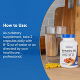 Empaque de Nutricost Berberina HCl con canela de Ceilón listo para almacenamiento.