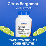 Etiqueta muestra ingredientes clave de Nutricost bergamota cítrica.