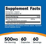 Nutricost Beta Glucan 500mg cápsulas vegetarianas para dietas sin OGM