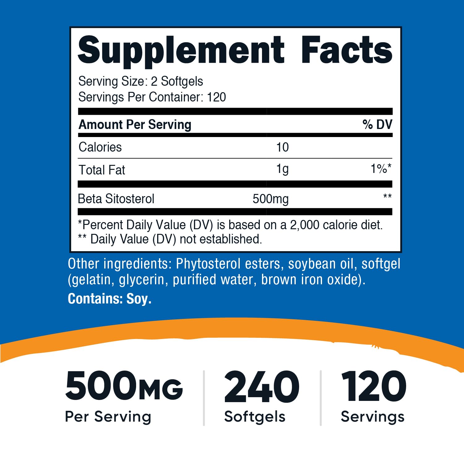 Caja de Nutricost beta sitosterol con etiqueta clara para identificar ingredientes.