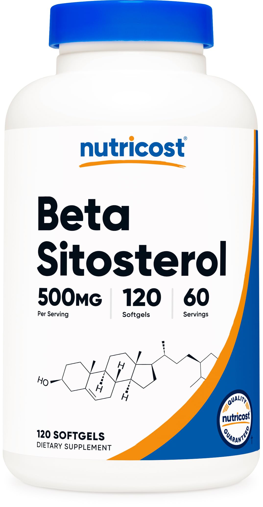 Nutricost Beta Sitosterol cápsulas blandas en botella para ingesta diaria