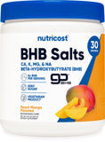 Nutricost BHB Salts Drink Mix en botella Peach Mango para un impulso de energía suave