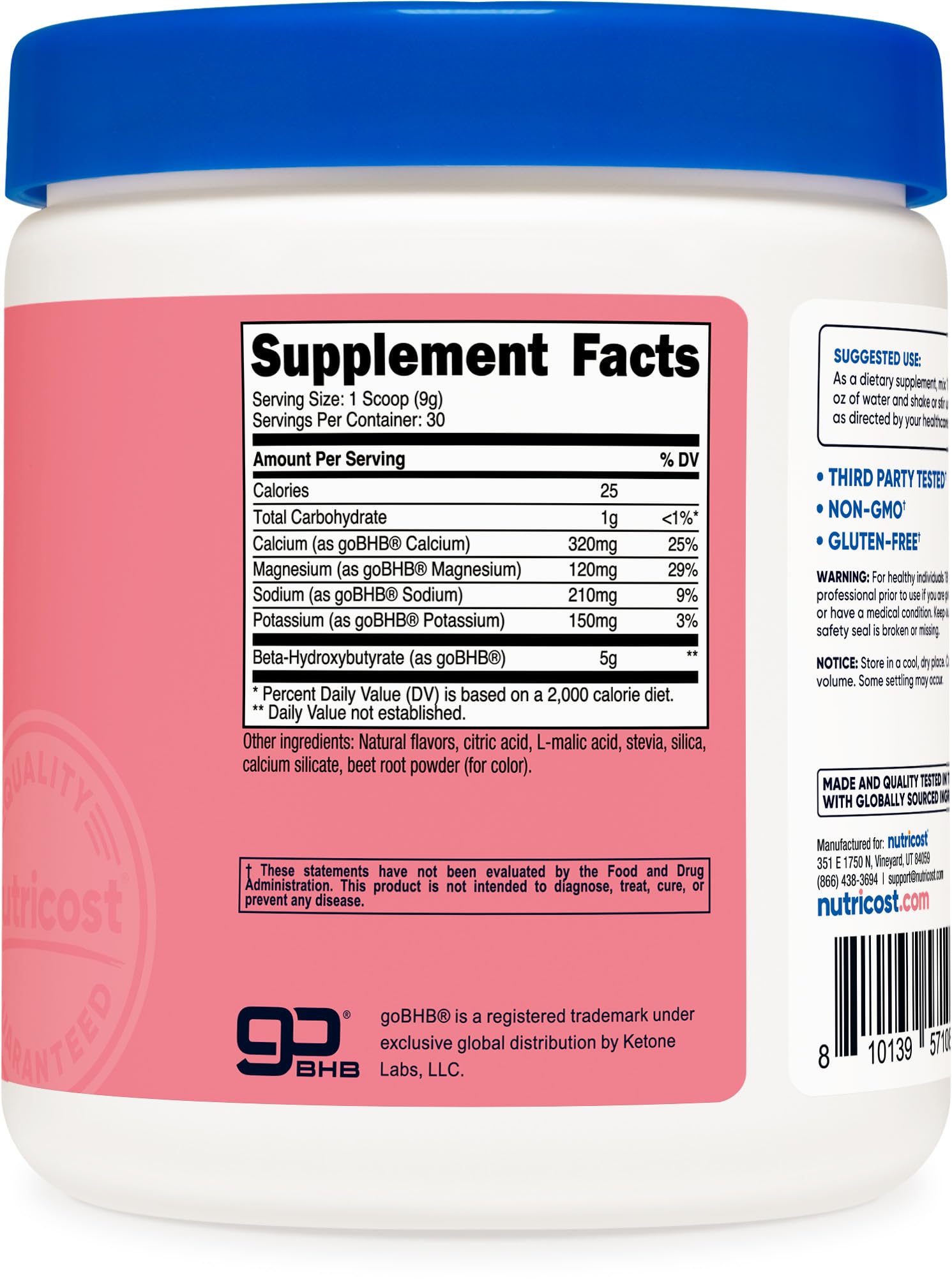 Nutricost BHB Salts Drink Mix calidad GMP, fabricación y seguridad