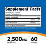 Nutricost bicarbonato de sodio cápsulas, fáciles de tragar para tu rutina.