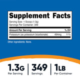 Nutricost bicarbonato de potasio polvo 1 lb, cucharita medidora incluida, medición precisa para hornear.