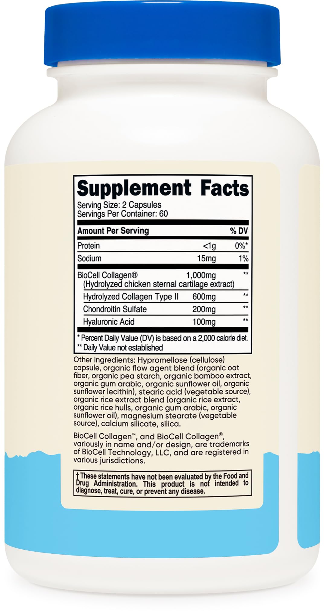 Nutricost BioCell Collagen cápsulas de tipo II hidrolizado, posible apoyo a movilidad diaria