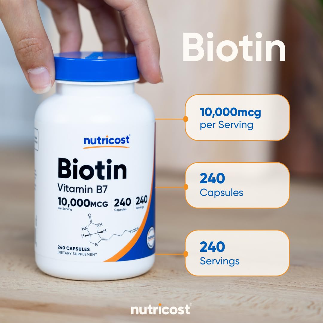 Fábrica GMP y FDA registrada Nutricost Biotina