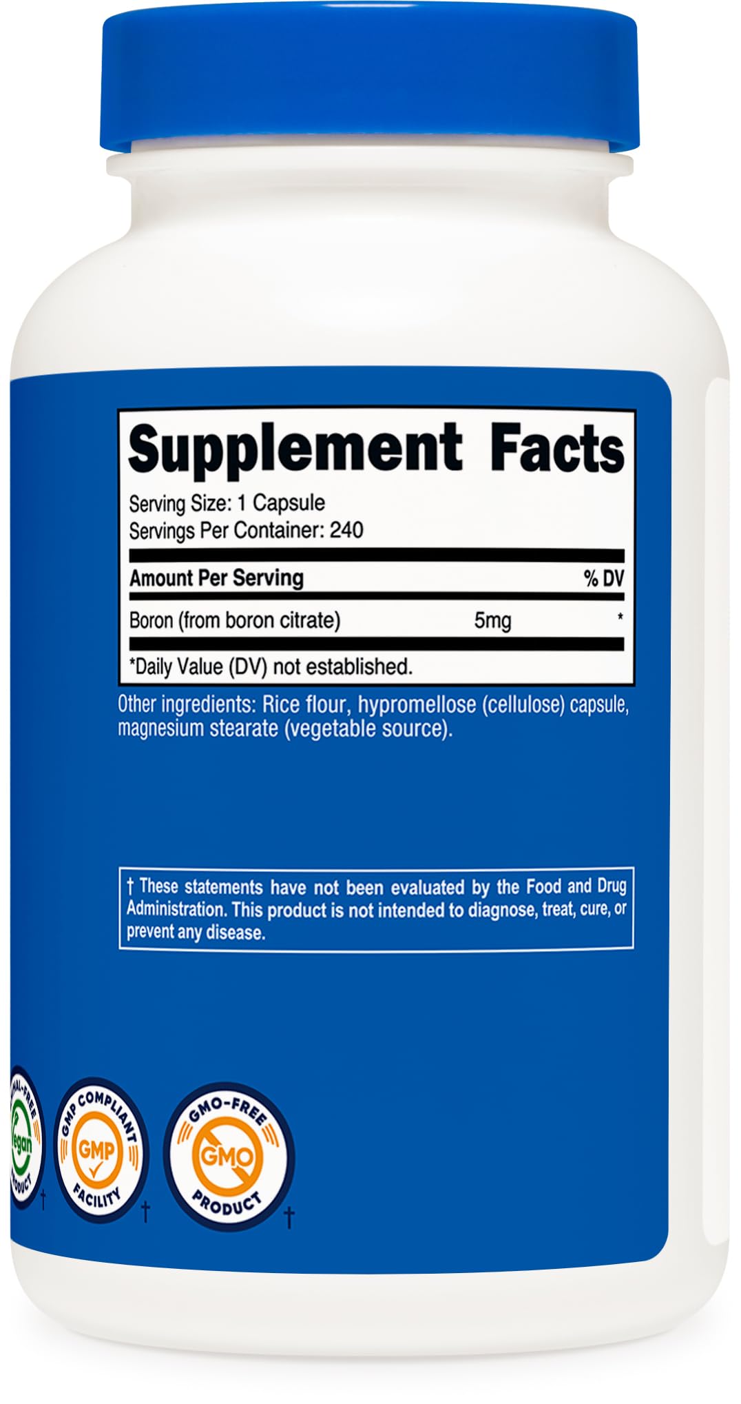 Nutricost Boro: producto certificado NSF para calidad y seguridad.