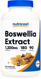 Nutricost extracto de boswellia, frasco con cápsulas para uso diario