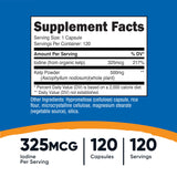 Nutricost botella cápsulas alga-iodina, consumo cómodo y fácil para tu rutina diaria.