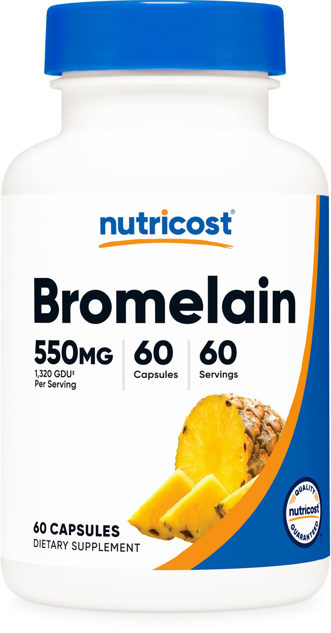 Nutricost Bromelina cápsulas frente: soporte natural para tu bienestar diario.