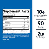 Nutricost C8 MCT polvo con cuchara medidora para porciones fáciles en dieta cetogénica