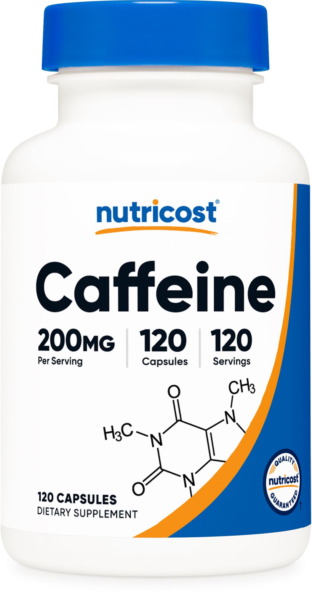 Nutricost cafeína 200 mg cápsulas, energía rápida sin azúcares