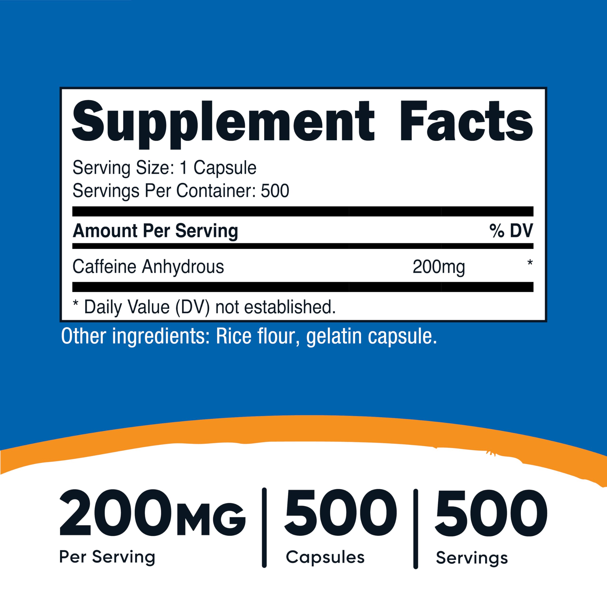 Nutricost cafeína cápsula energizante, ideal para entrenos matutinos sin azúcar.