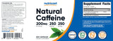 Nutricost cafeína natural cápsulas con pruebas externas que respaldan la calidad.