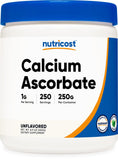 Nutricost calcio ascórbato polvo en bote de 250 g para dosis diarias