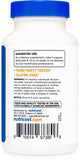 Nutricost Calcio D-Glucarato, etiqueta sin gluten, apto para dietas sensibles.