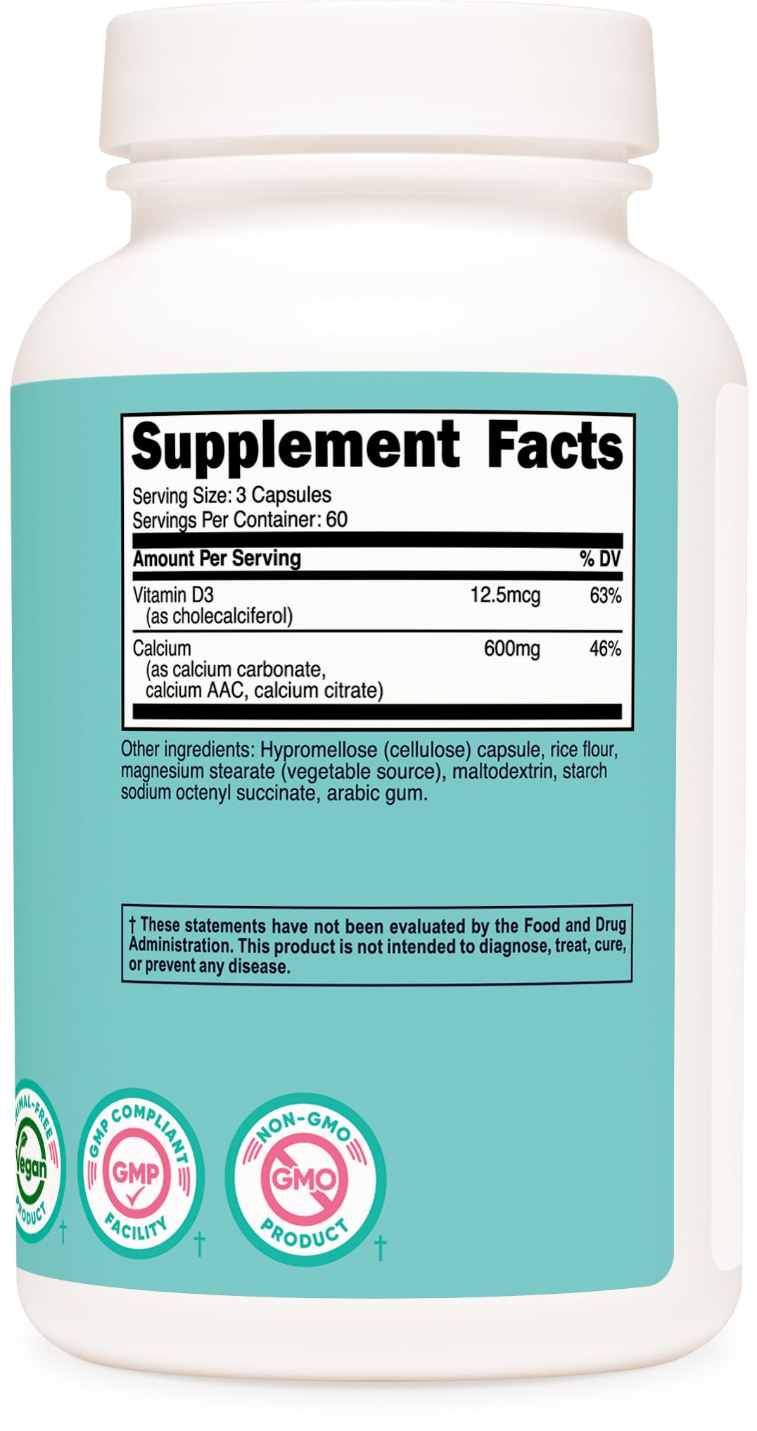 Nutricost calcio D3 con pruebas de terceros para calidad y trazabilidad.
